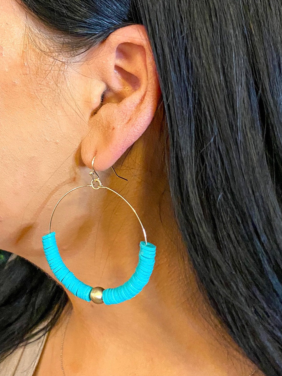 BLUE JESS HOOP EARRING