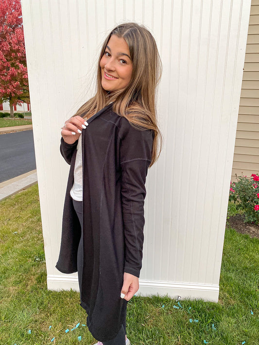 ON MY WAY CARDIGAN - BLACK