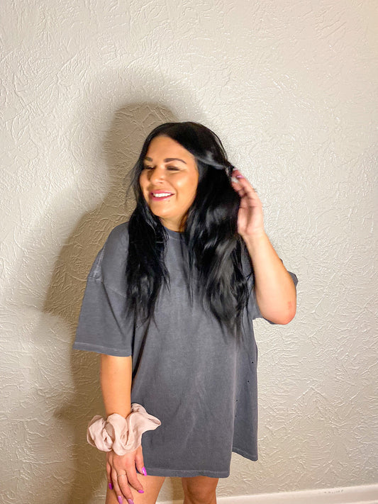 CHARCOAL OVERSIZED T SHIRT